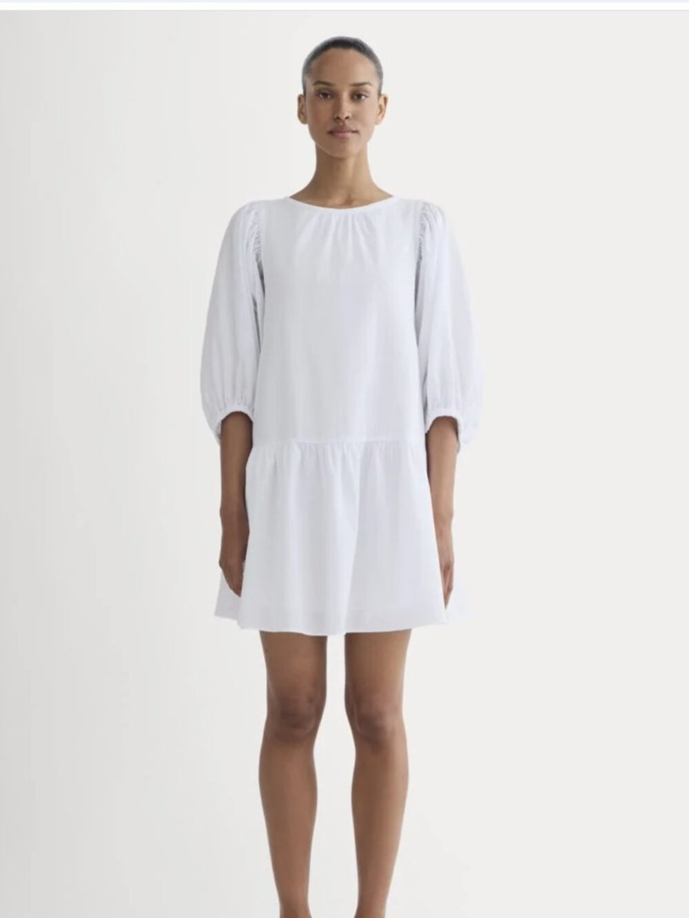 Everlane The Organic Cotton Gauze Puff Sleeve Mini Dress Size Small